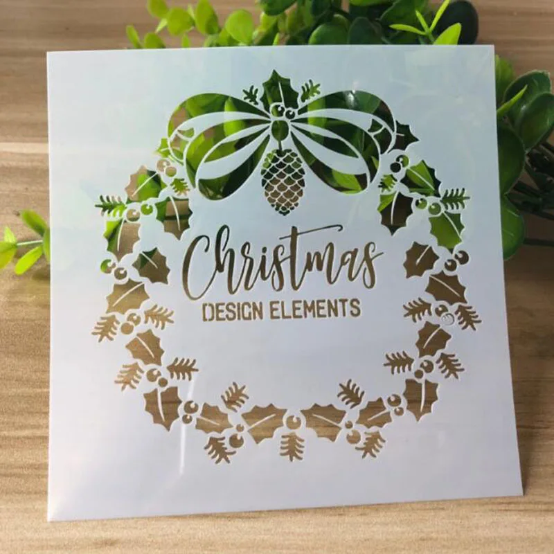 

Christmas Letter Openwork Painting Template Embossing DIY Bullet Journal Accessories Sjablonen For Scrapbooking Stencil Reusable