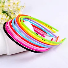 AKWZMLY 10pcs lot Cute Adult Kids Hair Head Candy Color Hoop Band Headband Satin Covered Hairband