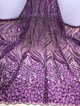 

3D Flower Applique Embroidered Guipure Net Lace Fabric African Beads 3D Style Mesh Tulle Laces For Indian Noble Lady Dress Laces