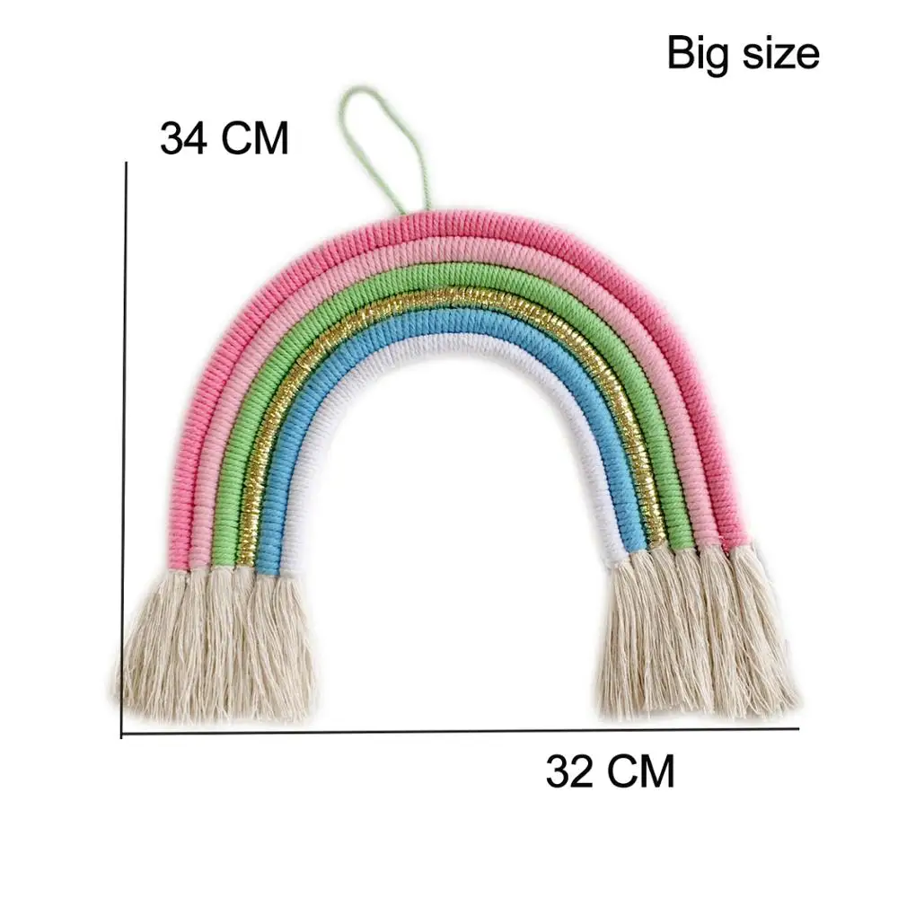 Скандинавские украшения для дома, радужные подвесные украшения, аксессуары ручной работы, радужные украшения для детской комнаты, настенные украшения Bayb