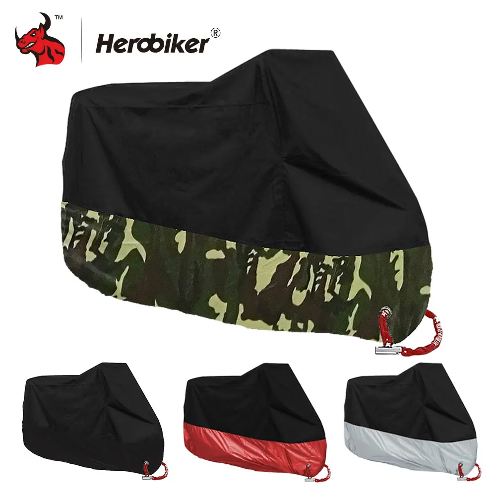 

HEROBIKER Waterproof Motorcycle Cover Moto Motorbike Moped Scooter Cover Rain UV Dust Prevention Dustproof Covering M-4XL