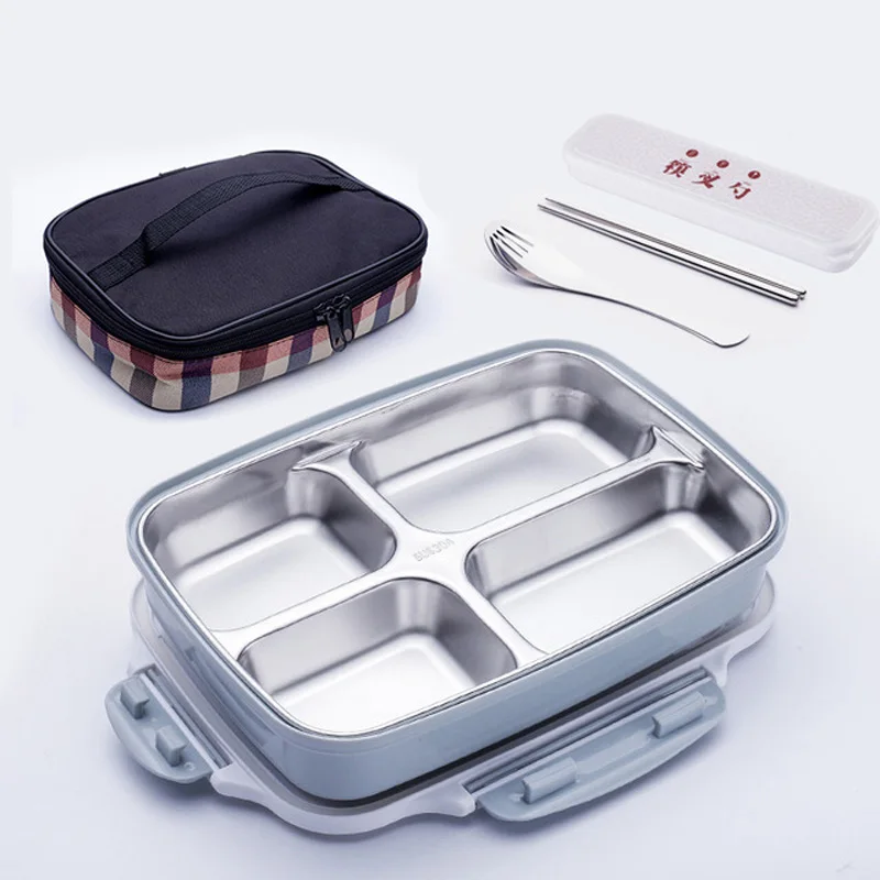 304 Stainless Steel Microwave Lunch Bento Boxs For School Children