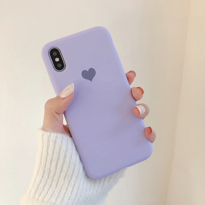 GlamPhone чехол сплошной цвет Macarons Love Heart чехол для телефона для iPhone 6 7 8 Plus X XR XS Max мягкий чехол на заднюю панель телефона чехол s