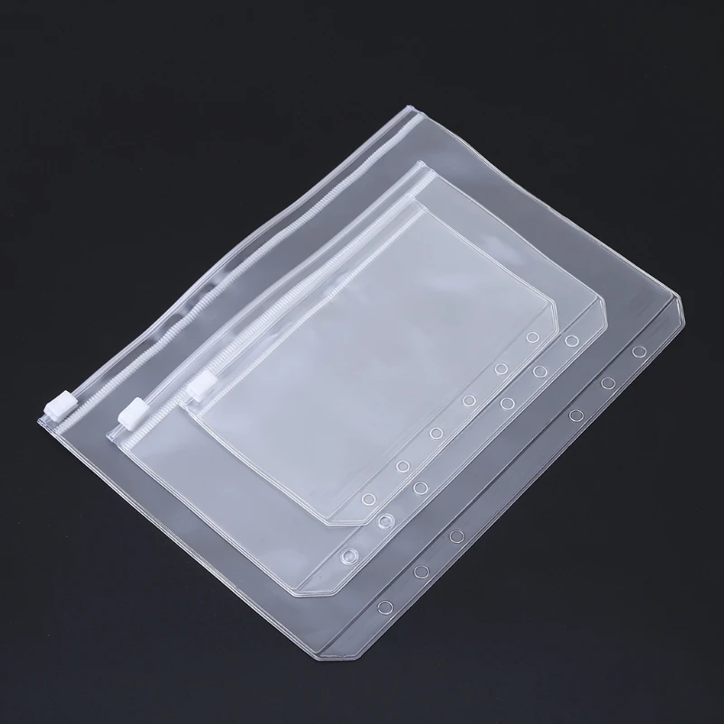 

Clear PVC Storage Pouch For Notebook Diary Day Planner Zipper Business Cards