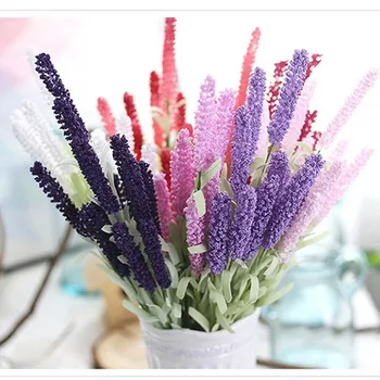 

12 Heads Artificial Flowers Lavander Bouquet Home Wedding Party Decoration