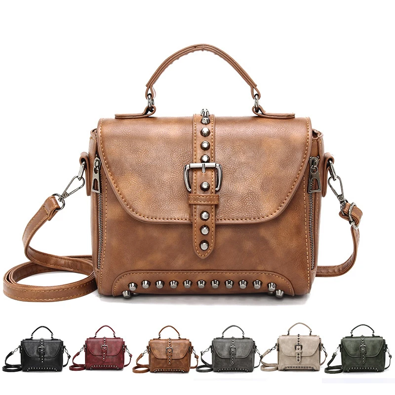 New Fashion Women PU Leather Crossbody Bag Vintage Cover Large Capacity Totes Handbags Shoulder ...