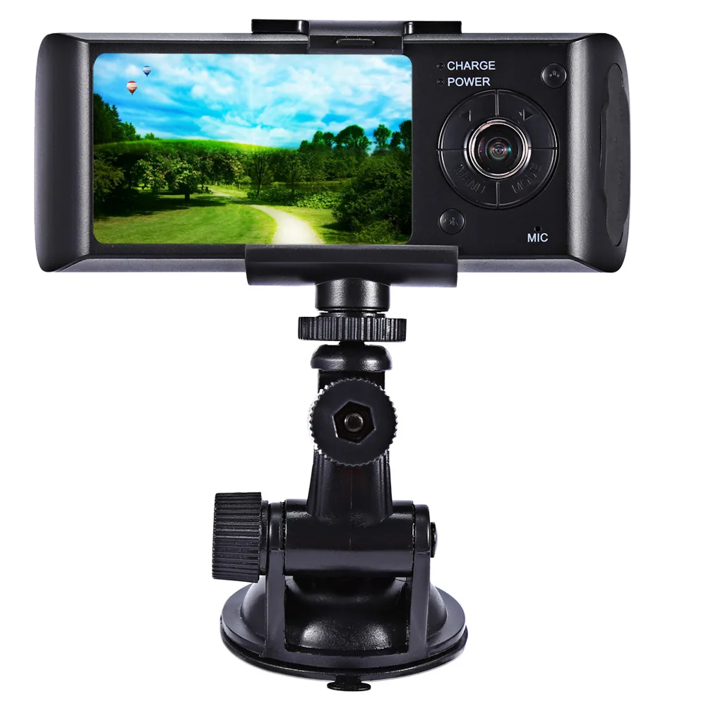 

Dual Camera Car DVR R300 with GPS and 3D G-Sensor 2.7 inches TFT LCD X3000 Cam Video Camcorder Cycle Recording Digital Zoom