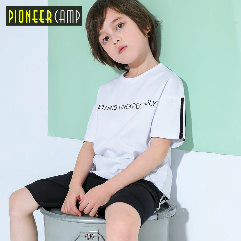 Pioneer Kids/спортивный костюм футболка с короткими рукавами для мальчиков+ шорты спортивная одежда повседневные комплекты одежды BTZ910041