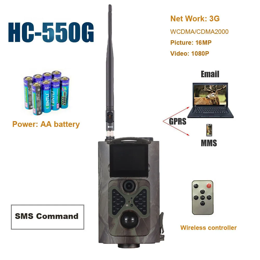 HC-550G Trail camera 16MP 1080 P Инфракрасные светодиоды 940nm mms-камера для охоты Gsm GPRS 3g Водонепроницаемая 120 градусов угол Дикая камера