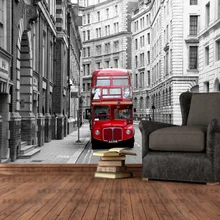 Пользовательские фото обои Лондонский город обои с городским пейзажем 3D дизайнерская Настенная роспись красный автобус Спальня Гостиная Детская комната Декор для дома искусство