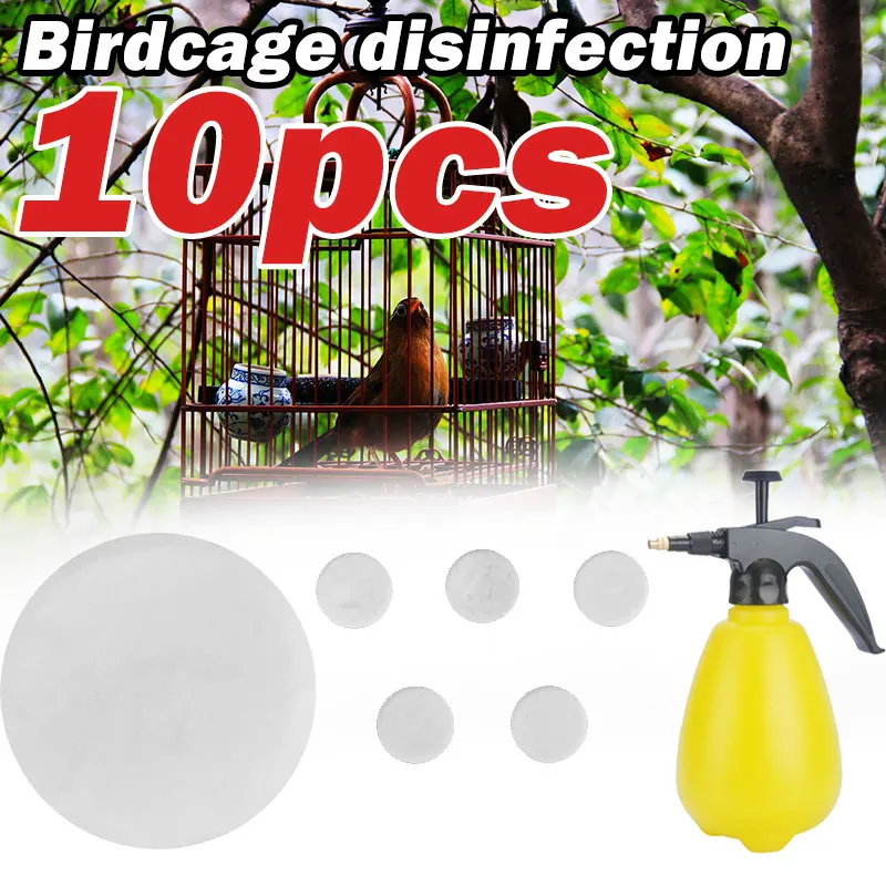 

10pcs TUB Disinfectant Sterilizing Tablet Clean Disinfect Tablets Parrot Sterilize Effective Bird Cage Safety SPA Dove