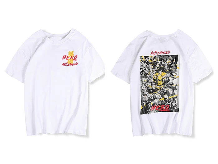 Aelfric Eden, японский стиль, повседневные мужские футболки,, летняя мода, Harajuku, уличная одежда, хип-хоп, хлопковые топы, футболки - Цвет: Белый