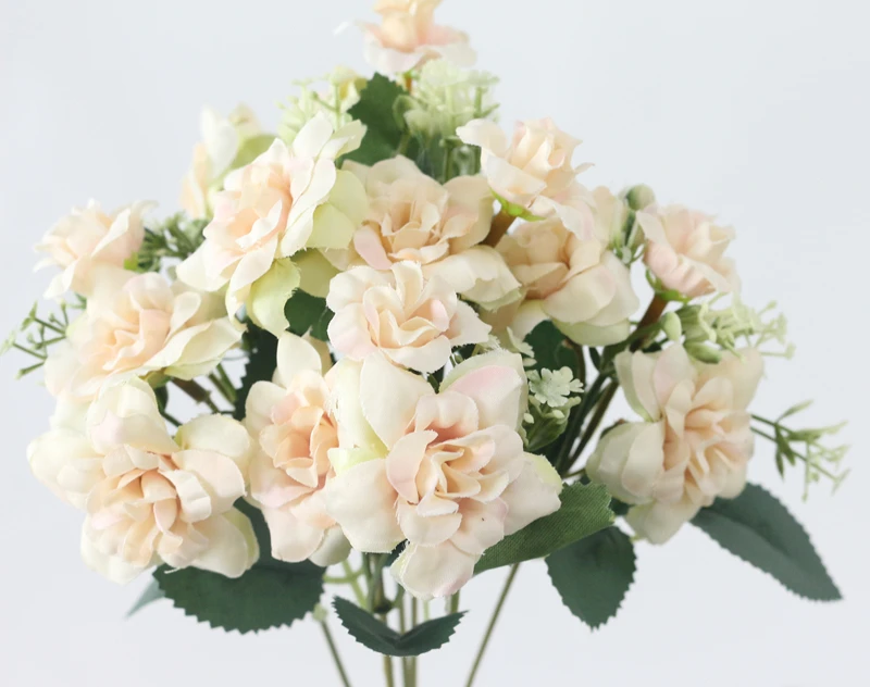 JAROWN Simulation Rose Flower Bouquet Artificial Silk Fake Flowers For Wedding Decorations Home Garden Decor Fleur (11)