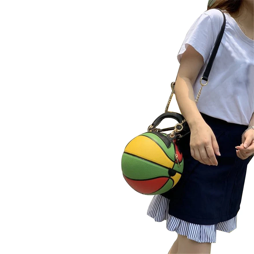 

Fashion Basketball Shape Bags For Women Messenger Bag Handbags Women Bags Round Creative Funny Handmade high quality