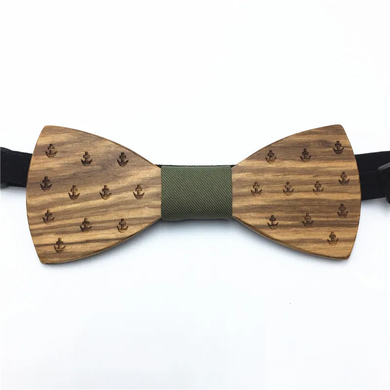 Bilimi 2018 Лидер продаж Мода деревянный галстук-бабочка из якорь очки самолета Дизайн best Подарки для него NS35
