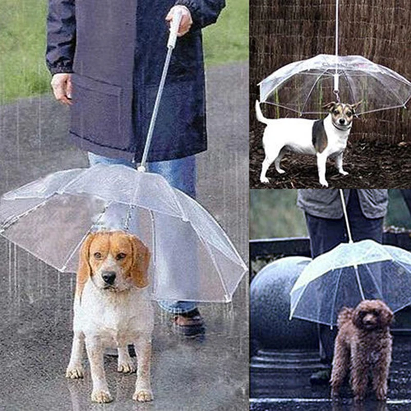 New Pet Umbrella Small Dog Umbrella Rain Gear with Dog Leads Keeping