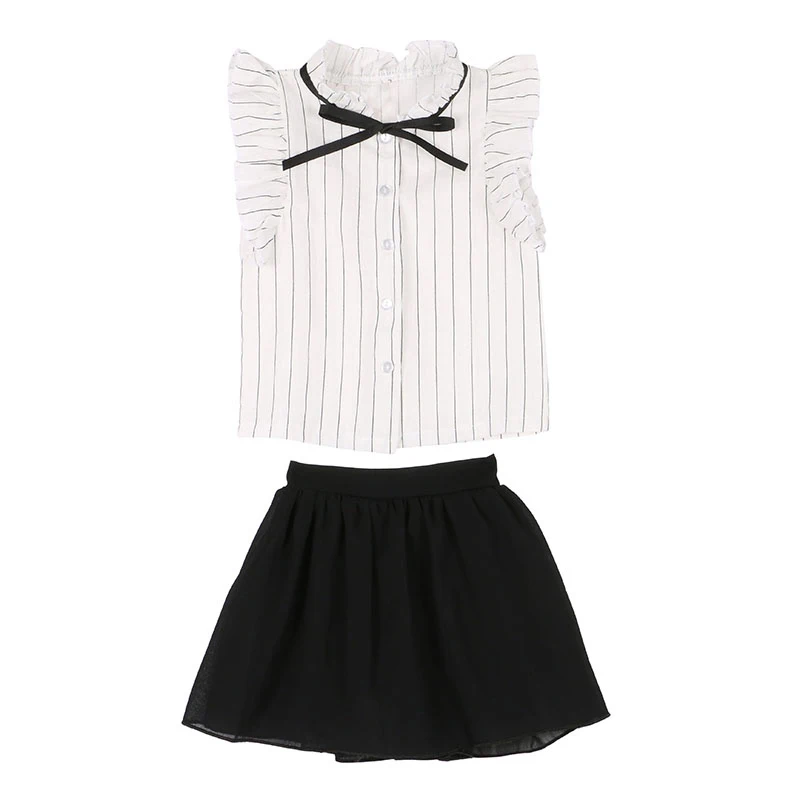 

Kids Summer Outfits Baby Girl Princess Striped T-Shirt+Skirt Children Clothing Sets For Baby Girl 2-7Y