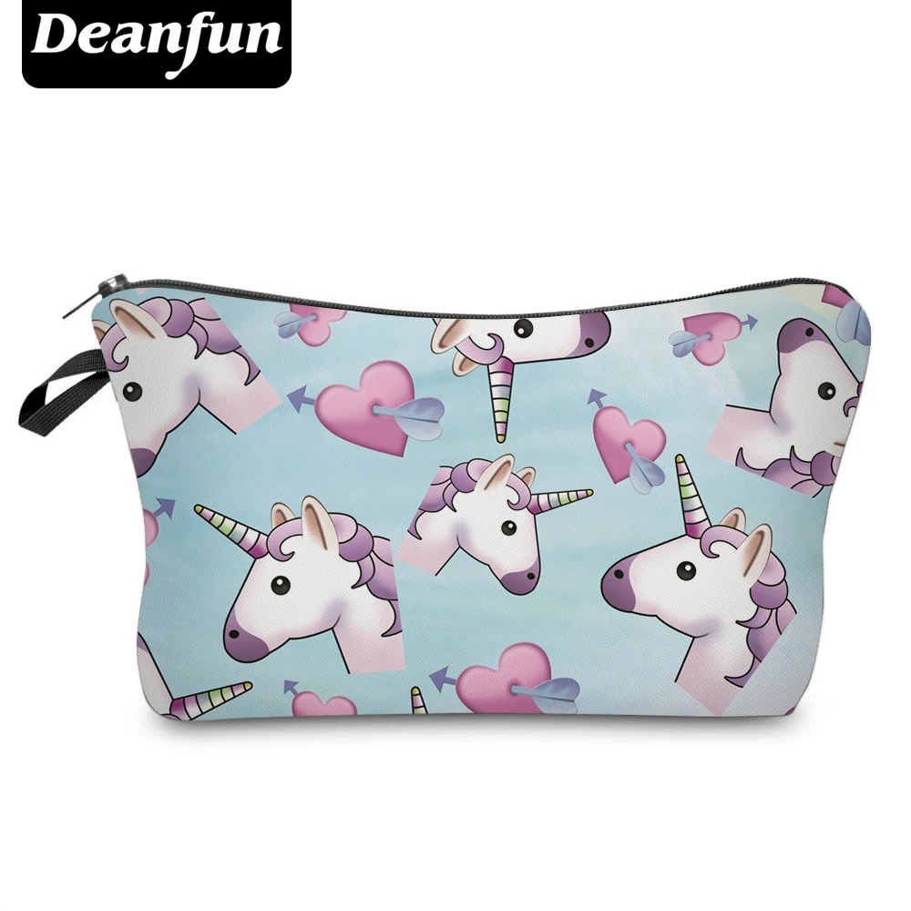 Косметичка с объемным принтом в виде единорога Deanfun милый стиль цветной подарок