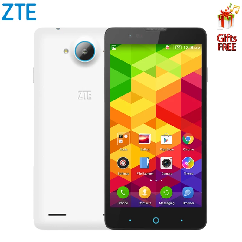 Смартфон ZTE, четырехъядерный процессор, 4G LTE, 1280x720 P, Android 4,4, две sim-карты, МП камера, 1 ГБ RAM, 8 Гб ROM, мобильный смартфон