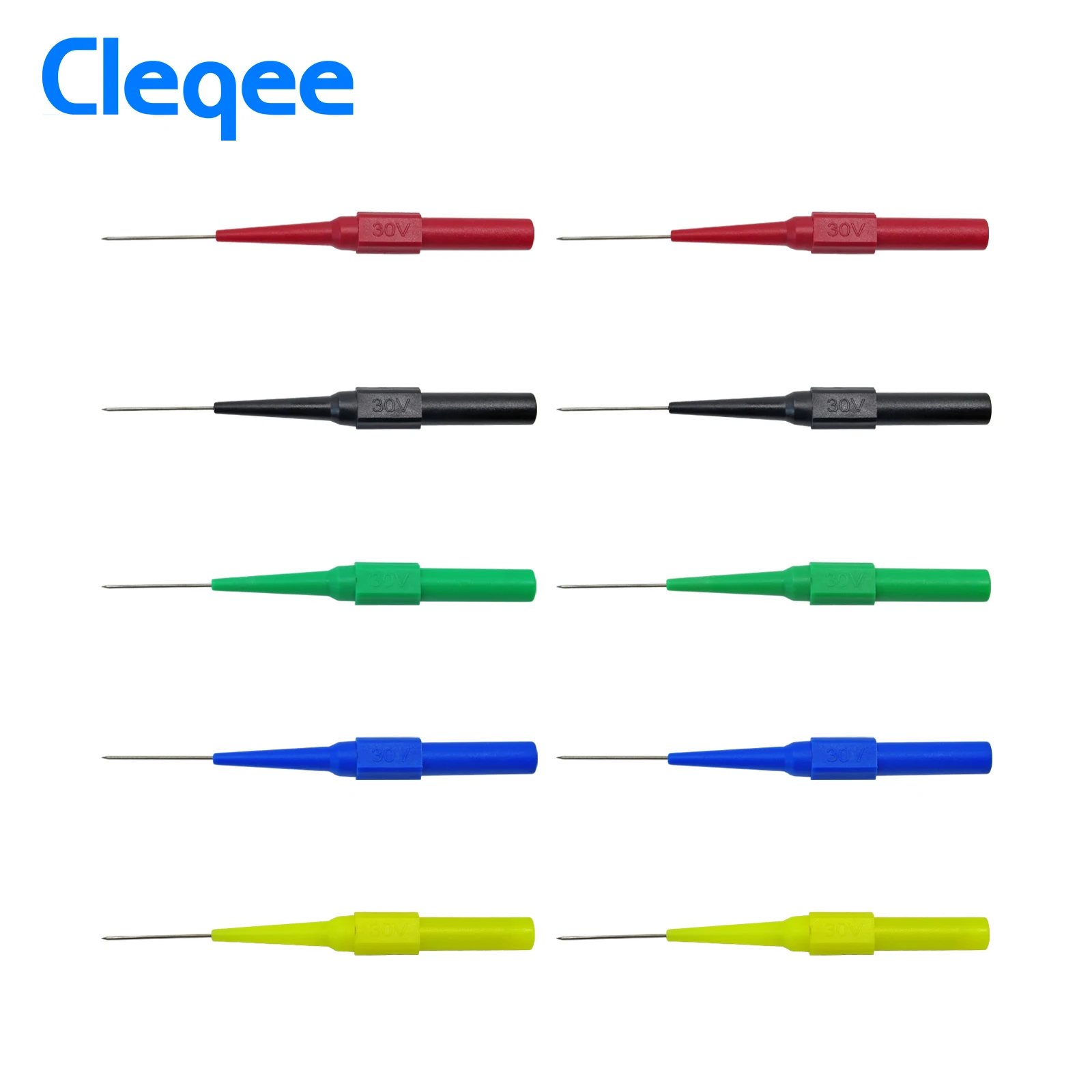 Cleqee P5007 10 шт. изоляция игла для прокалывания неразрушительный мультиметр Пробники красный/черный - Цвет: 5 pair -Five colors