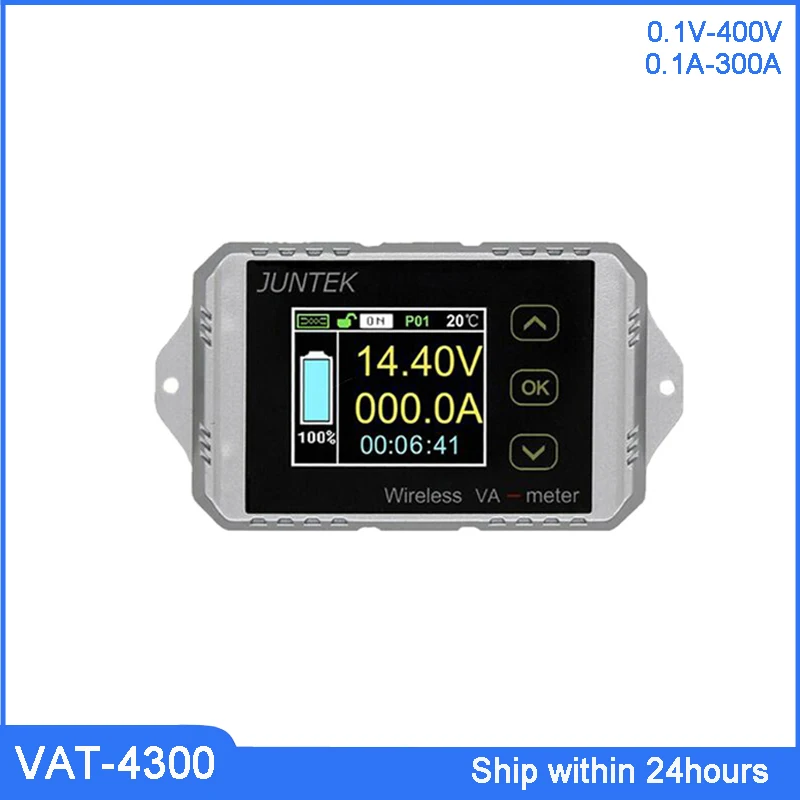 Счетчик кулона JUNTEK VAT4300 400 В А 24 48 В|Измерители напряжения| |