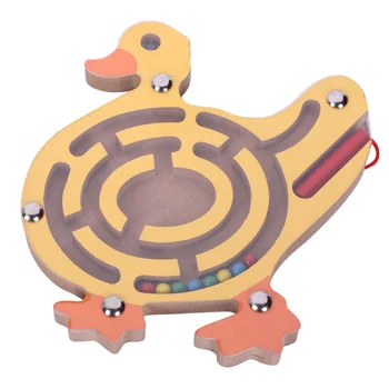 

Children'S Magnetic Toys Children'S Wooden Puzzle Game Toys Early Education Brain Teasers Wooden Magnetic Maze Pens Beads Toys