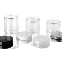 10 шт./лот прозрачные пластиковые банки и крышки пустые косметические контейнеры коробка для макияжа Дорожная бутылка 50 мл 100 мл 120 мл 200 мл 250 мл
