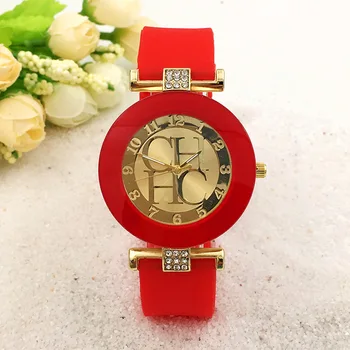 

2018 New simple leather Brand Geneva Casual Quartz Watch Women Crystal Silicone Watches Relogio Feminino Wrist Watch Hot sale