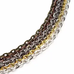 Louleur 10 м/лот 2*3/3*4/3.5*4.5/4x5.5 мм Ожерелья для мужчин цепи массовая открытым звено цепи для DIY Цепочки и ожерелья браслет ювелирных изделий