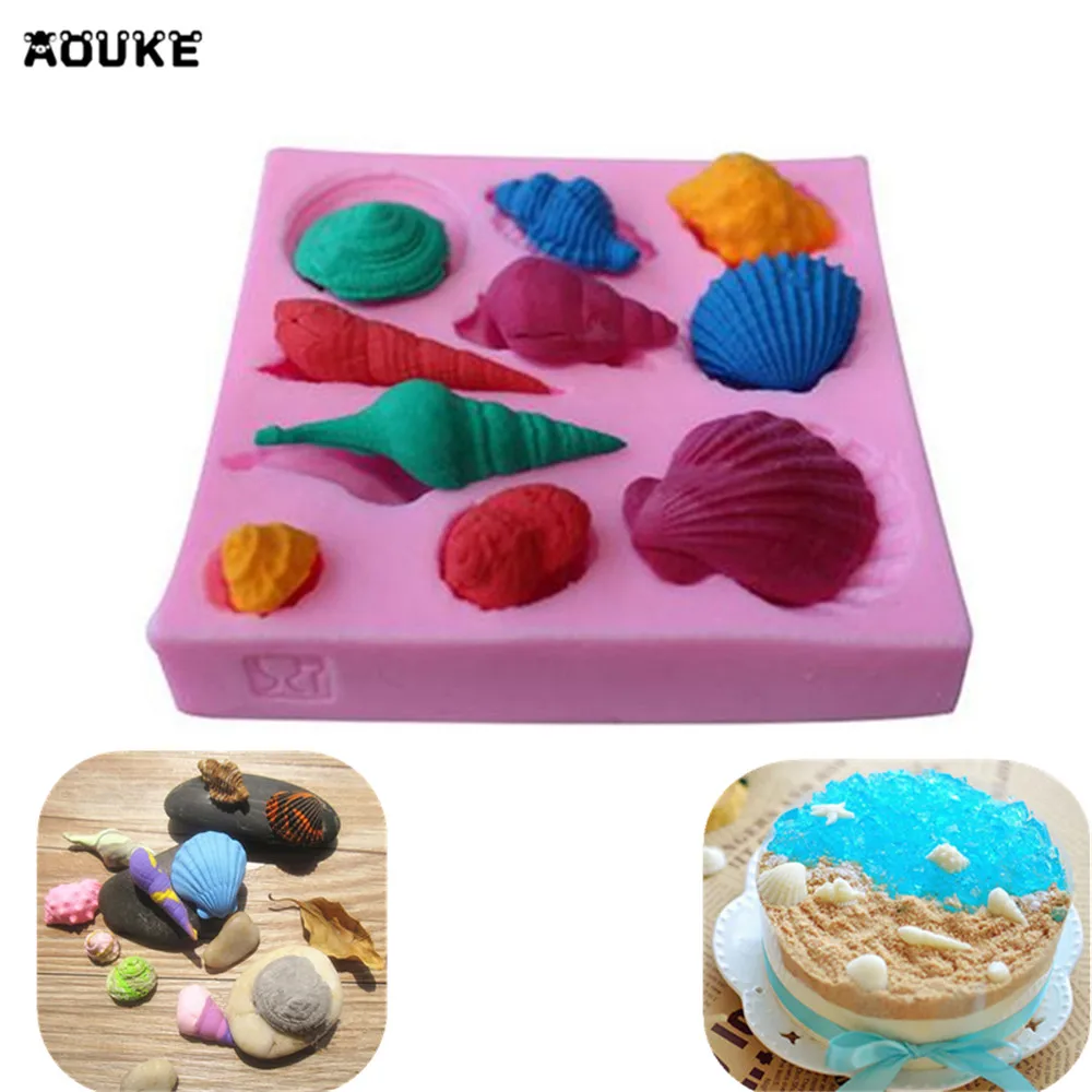 

Conch Shells Fondant Cake Silicone Mold Biscuits Pastry Chocolate Mould Candy Ice Cube Molds Cake Decoration DIY Baking Tools