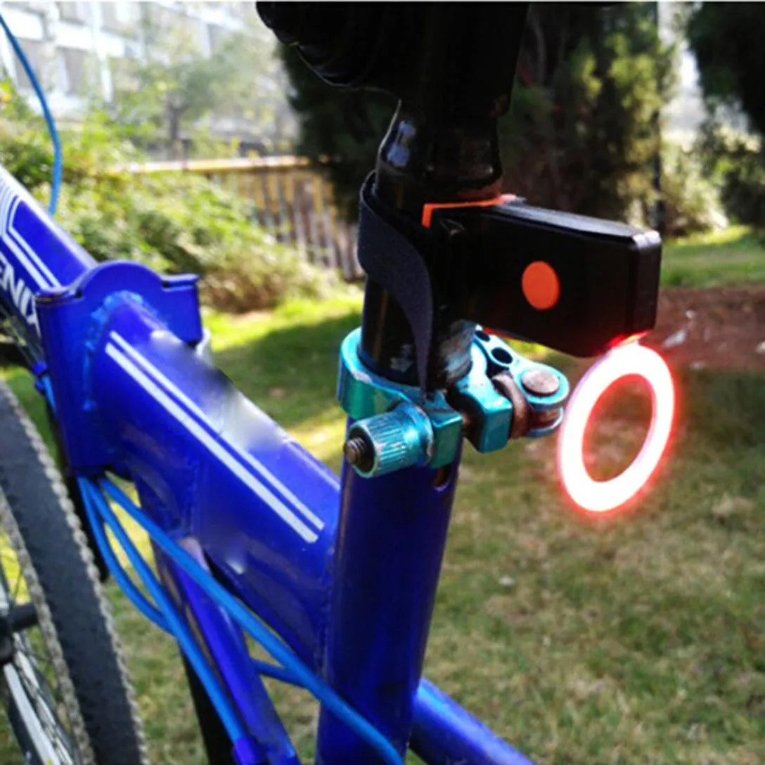 Excellent NEW Creative cool  Cycling 24LEDs USB Rechargeable Bike Bicycle Tail Warning Light Rear Safety 5 modes Heart Round Bone shaped 1