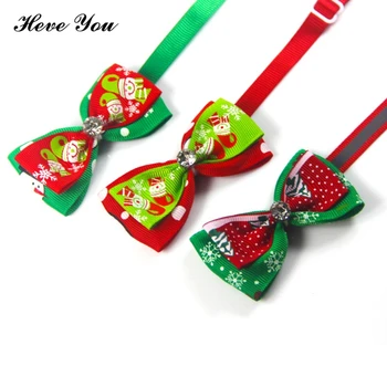 

Heve You Christmas Dog Collar Pet Harness Snow Series Bowknot Collar Dog Cat Bow Tie Pet Festival Supplies Cats Accessories G