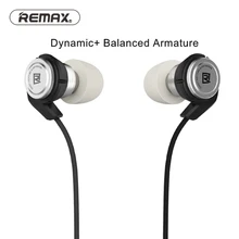 Remax In Ear стерео Проводная подвижная катушка+ гибридные наушники балансировки с музыкальным управлением для мобильного телефона гарнитура для IOS и android