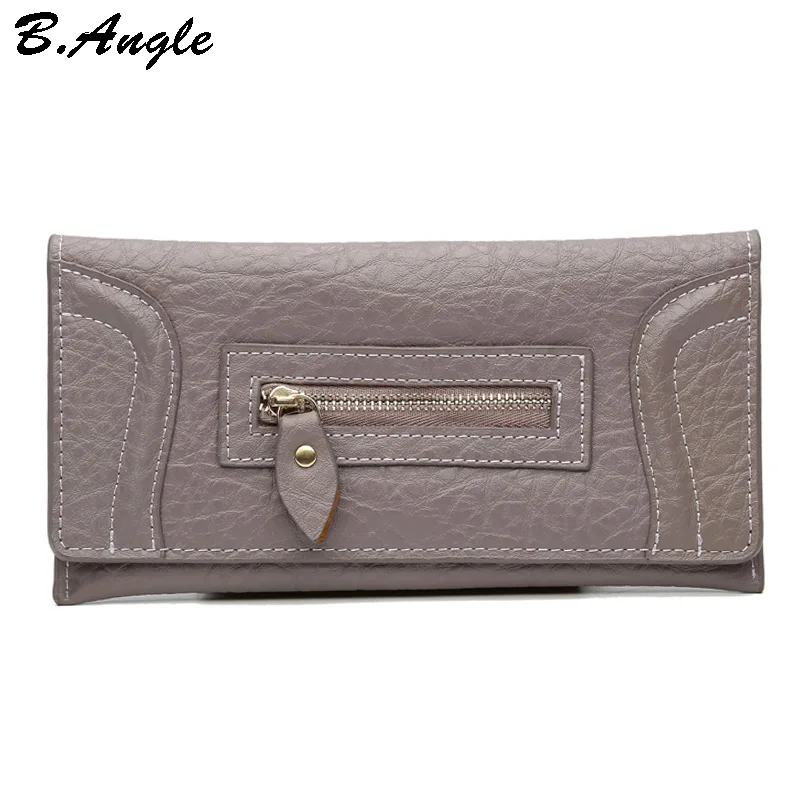 

High quality genuine leather wallet cowhide women wallets Multifunctional long Design Wallet Zipper Coin Purse Card Holder