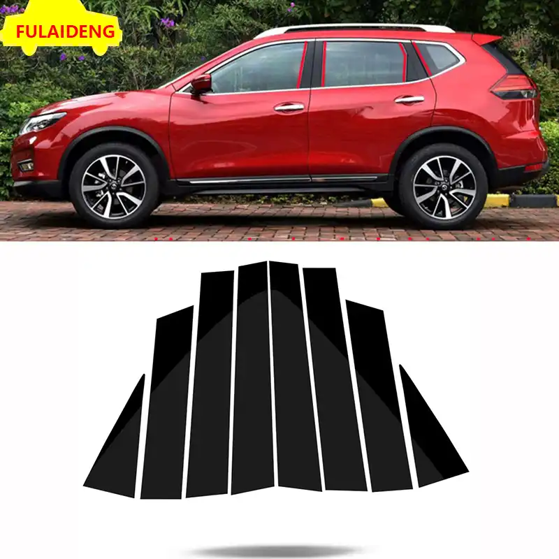 8pcs For Nissan X Trail Rogue 14 17 Black Door B C Pillar Mirror Plate Molding Trim Car Styling Accessories Chromium Styling Aliexpress