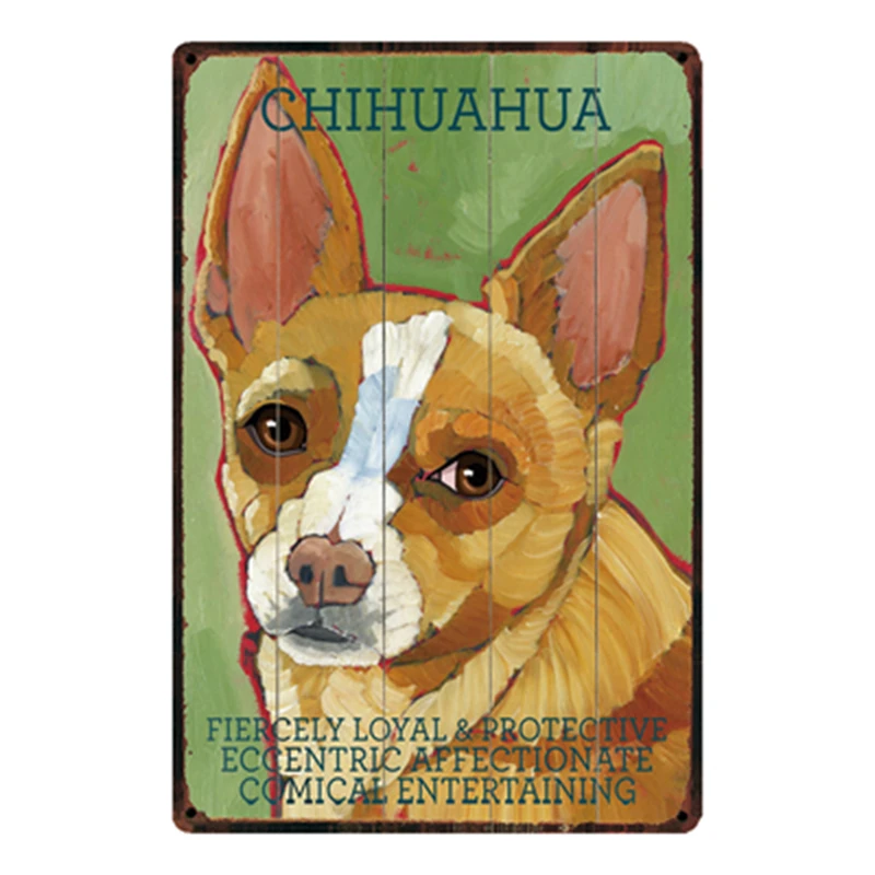 

[ Kelly66 ] Chihuahua Dogs I Love My Dog Metal Sign Tin Poster Home Decor Bar Wall Art Painting 20*30 CM Size y-2031
