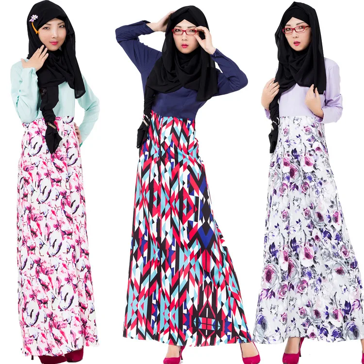 Мусульманское платье В лоскутном стиле Исламская Для женщин платье с принтом длинный Малайзия Абаи s в Дубае турецкий Одежда для девочек