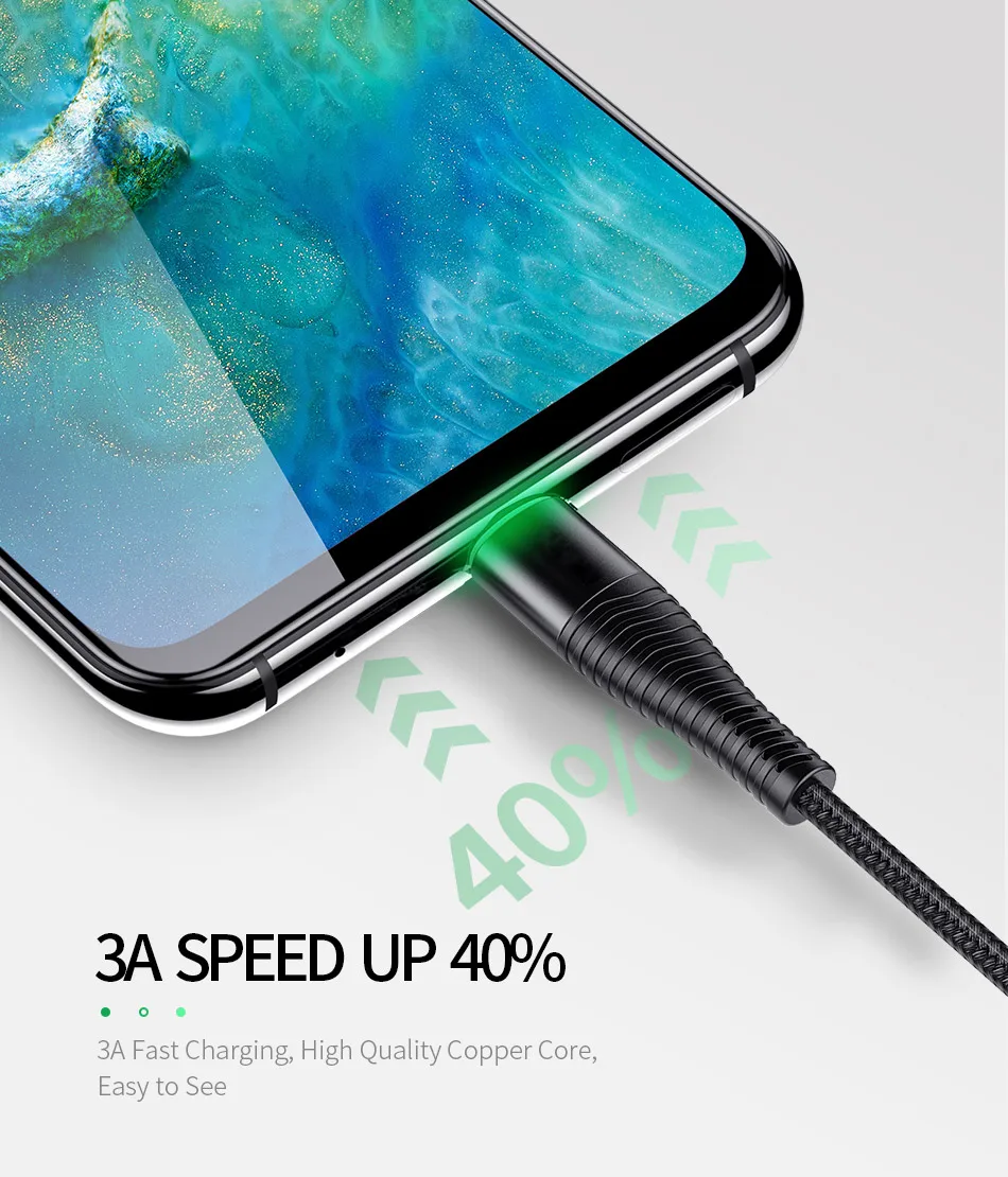 Кабель usb type C для samsung Galaxy S10 S9 3A кабель для быстрой зарядки данных type-C для Xiaomi huawei мобильный провод для зарядного устройства USB-C