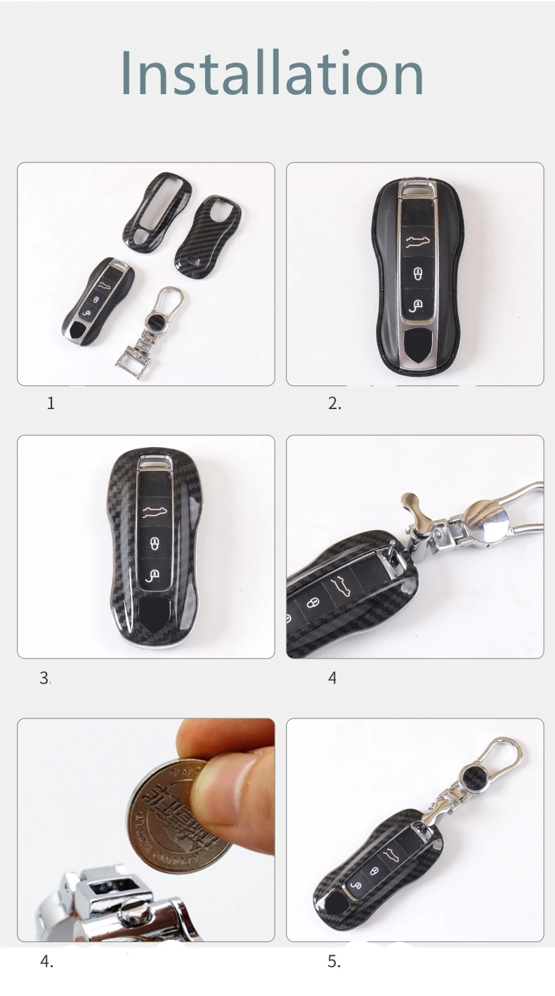 Подарочный высококачественный чехол для ключей из АБС-углеродного волокна для Porsche Macan 911 Panamera Cayenne аксессуары
