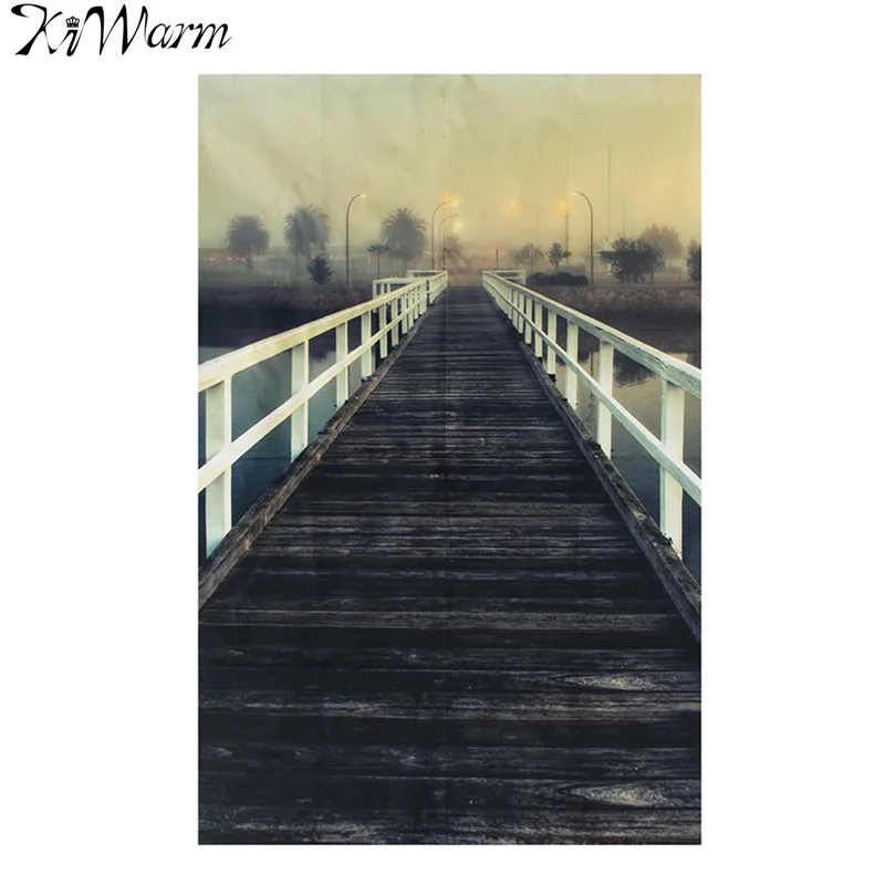 

1Pcs Unframed Bridge Street Landscape Silk Cloth Poster Abstract Painting Art Picture For Home Living Room Hotel Wall Decor Art