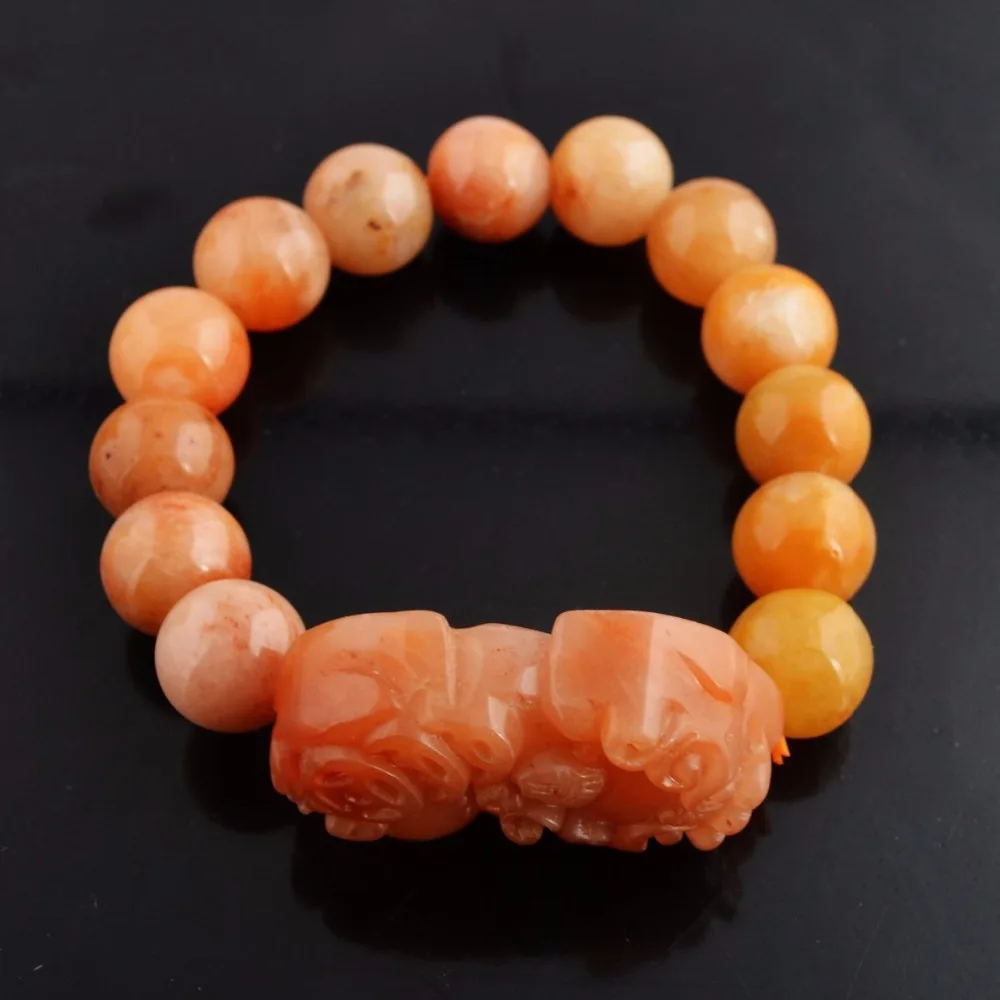 Желтый нефритовый браслет Feng Shui Pi Yao xiu хорошего качества M1028|bracelet lens|bracelet gelbracelet