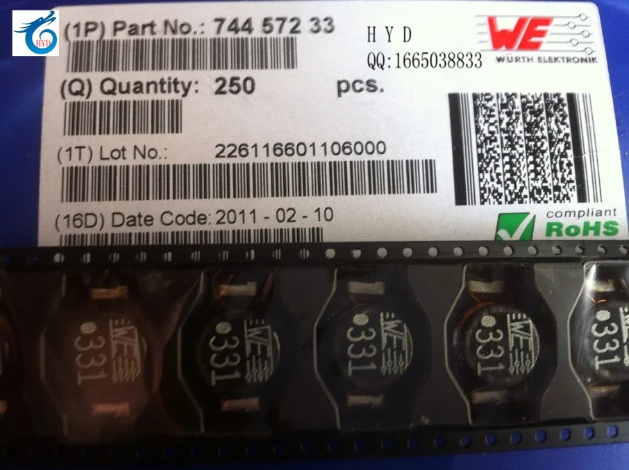 74457233 WE331 WE PD4 1.9A 22X15X7 MM WURTH 330UH SMD Indutores De ...