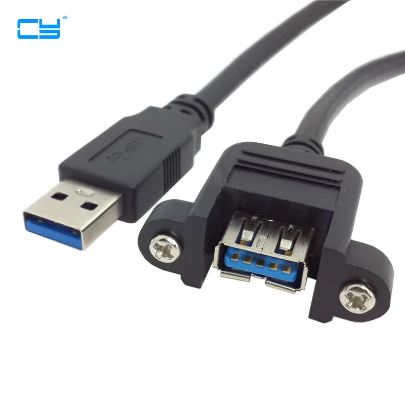 

USB 3.0 A Type Male to Female Extension Cable with Panel Mount screws 50cm 80cm 150cm