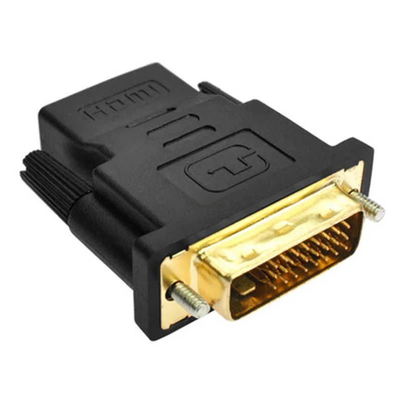 1 шт. DVI 24+ 5 Мужской к HDMI Женский конвертер HDMI к DVI адаптер Поддержка 1080P для HDTV lcd дропшиппинг - Цвет: Черный