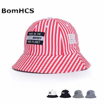 

BomHCS Summer Funny Letters Stripe Portable Foldable Cotton Bucket Hat Travel Sun Hat Baseball Cap 17MZ37F20