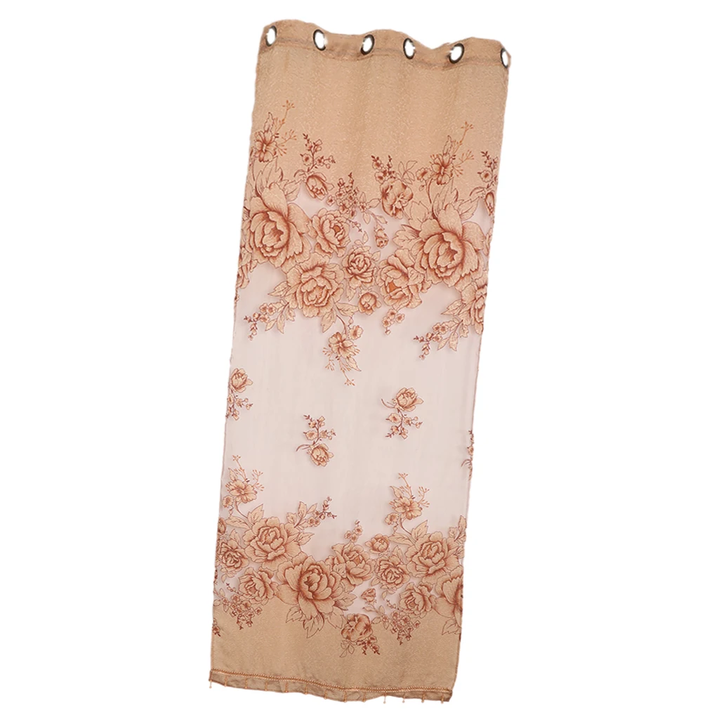 

Gorgeous 2.5*1M Peony Beads Voile Curtain Living Window Tulle Sheer Curtain