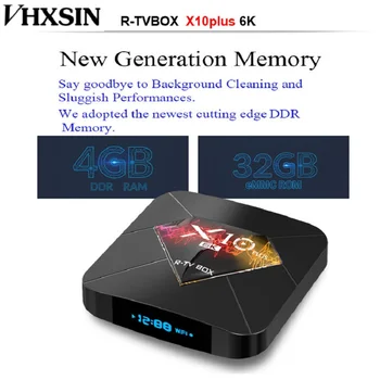 

VHXSIN 10PCS/LOT X10 Plus TV Box Android 9.0 4 32G Allwinner H6 Quad-Core WiFi 3D Set Top Box