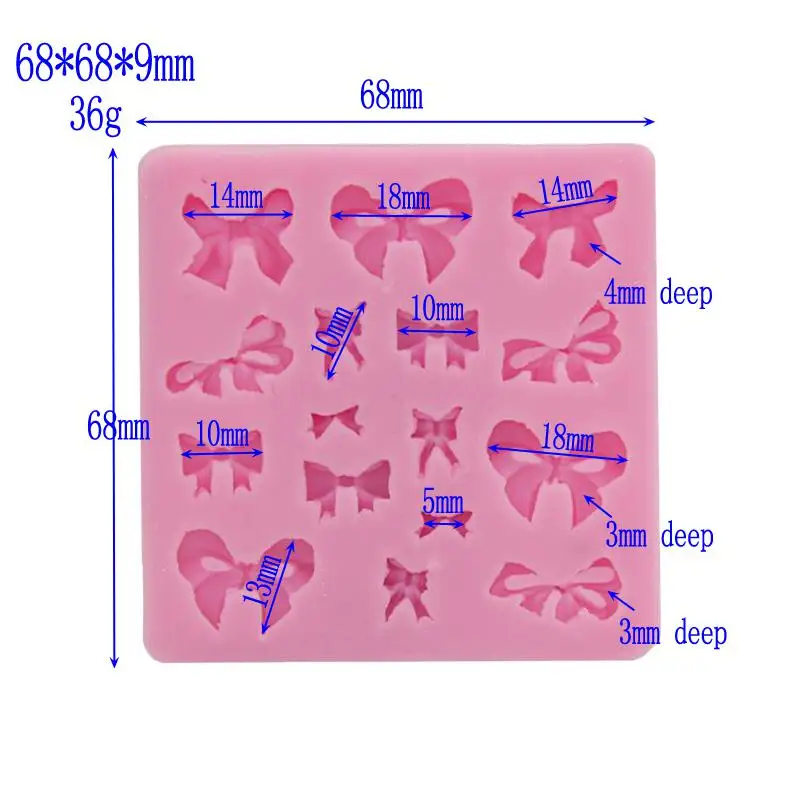 Formas De Silicone грудь 3d Мини бантом силиконовые формы украшения для свадебного торта шоколадная форма для помадки Кухня выпечки инструменты - Цвет: random