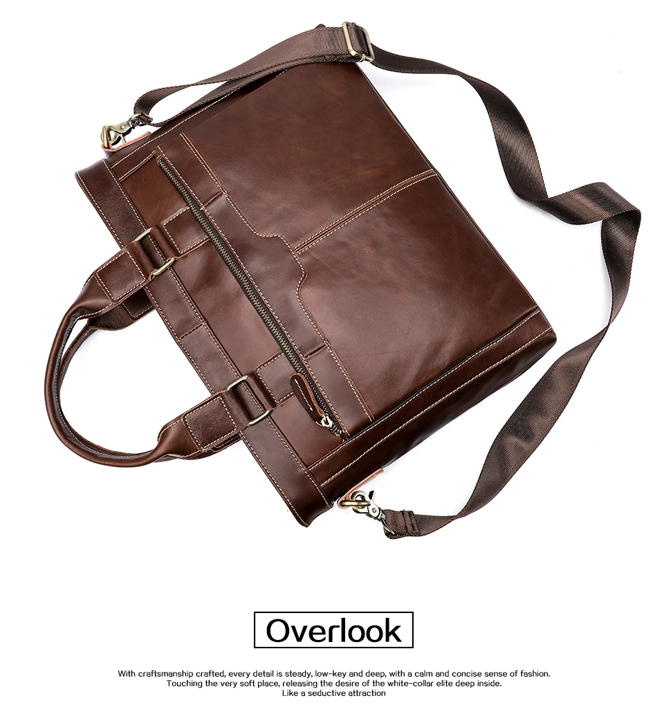 homens de couro genuíno negócios portátil bolsa