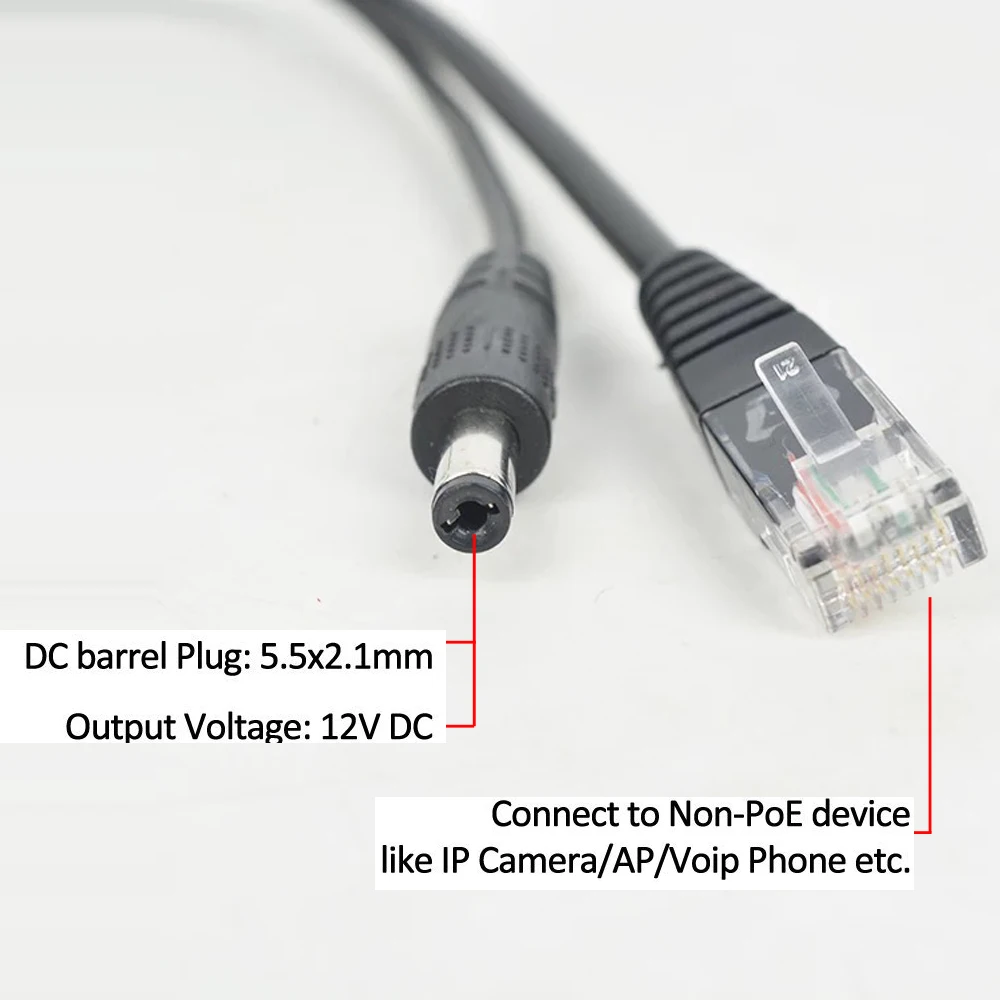 Cdycam IEEE 802.3af/802.3AT Gigabit активный сплиттер PoE Power Over Ethernet 48V to 12V 1A 2A 10/100/1000Mbps|Коробки